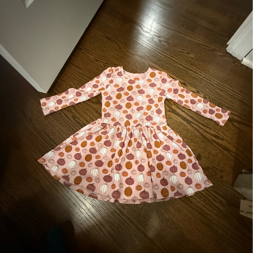 Mud Pie Pink Pumpkin Pattern Dress